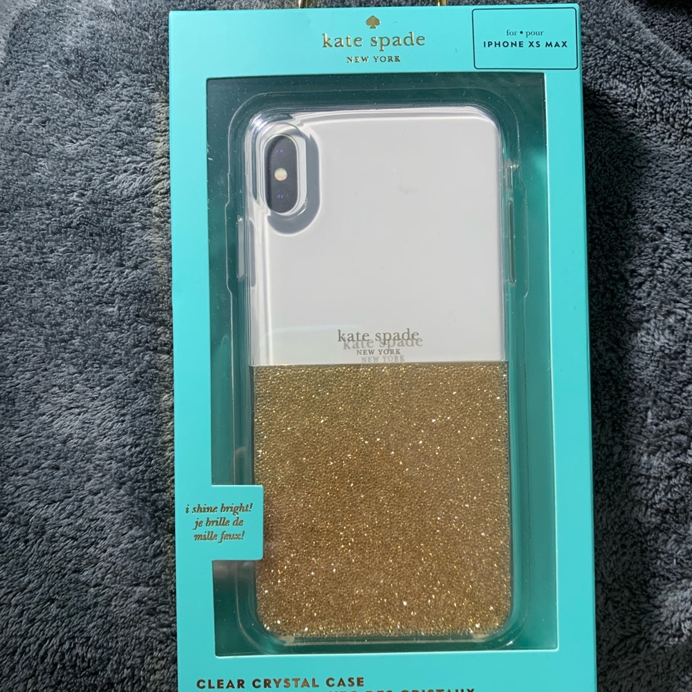 iPhone XS MAX - Kate Spade Gold Glitter Case NEW